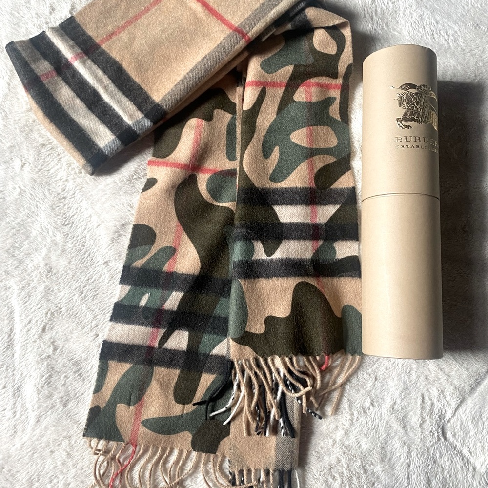 Burberry Reversible Camo Print Scarf